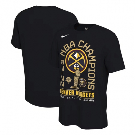 Men Denver Nuggets Black 2023 Finals Champions Locker Room Short Sleeve T Shirt
